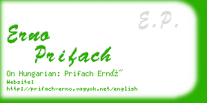 erno prifach business card